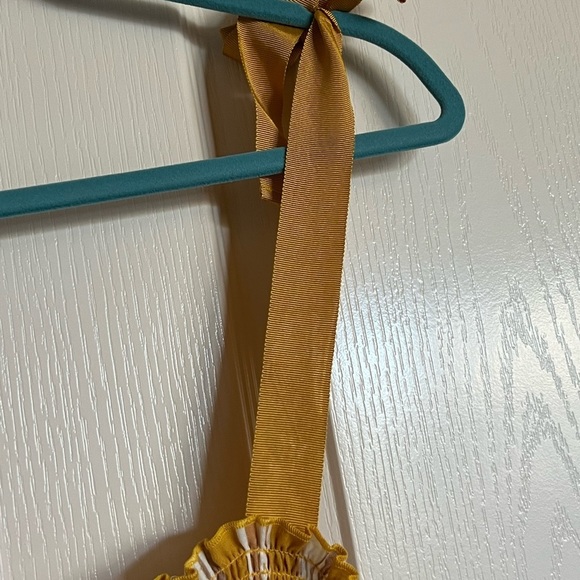 Bobeau Mustard striped grosgrain ribbon tank top 1X NEW with tag - Picture 6 of 9